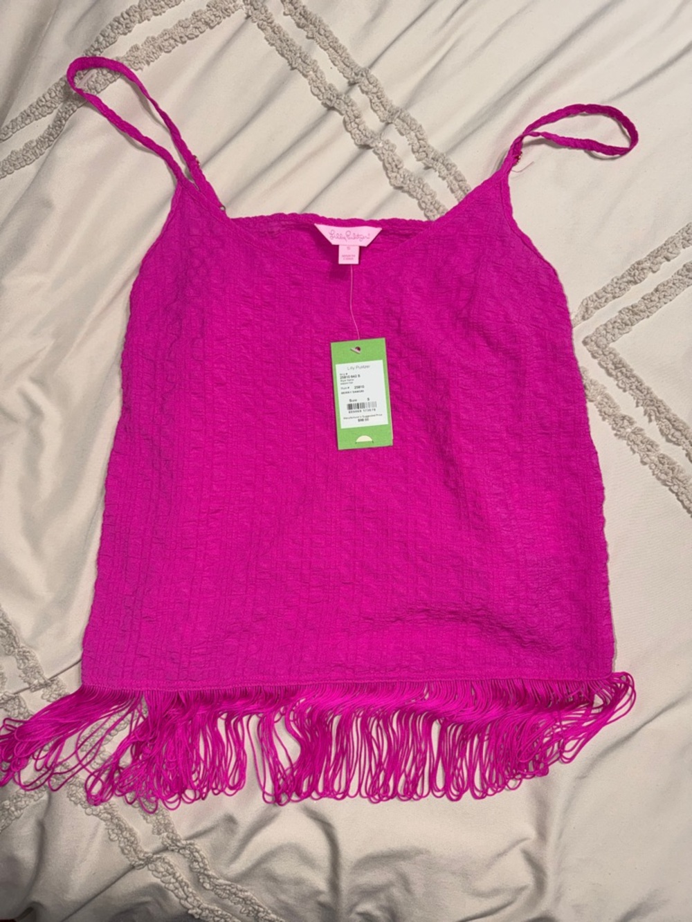 Lilly Pulitzer Berry Sangria Textured Fringe Cami